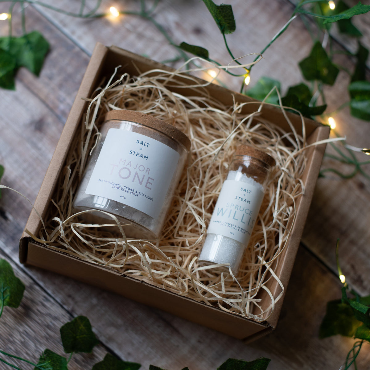 Salt + Steam Winter Skin Set with facial steam and clay mask