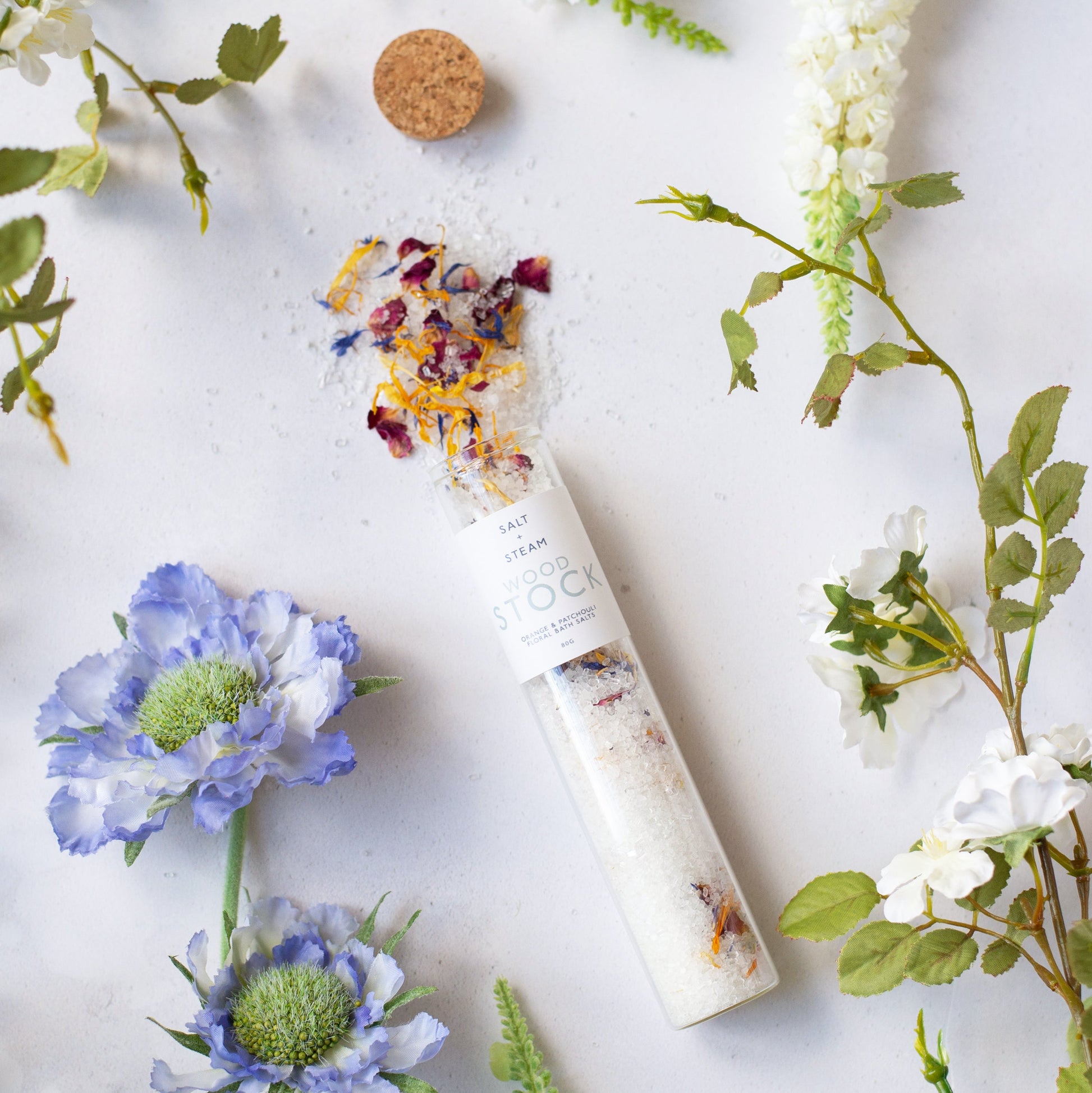 Salt + Steam Flower Power Bath Salt Set packaging