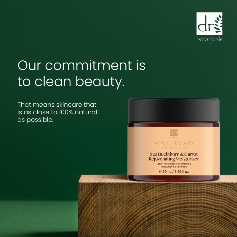Skincare jar with a green background and Dr Botanicals branding, emphasizing natural skincare.