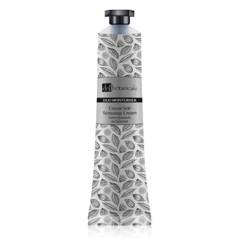 skinChemists Cocoa Noir Sensuous Cream with leaf pattern on a white background