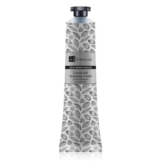 skinChemists Cocoa Noir Sensuous Cream with leaf pattern on a white background