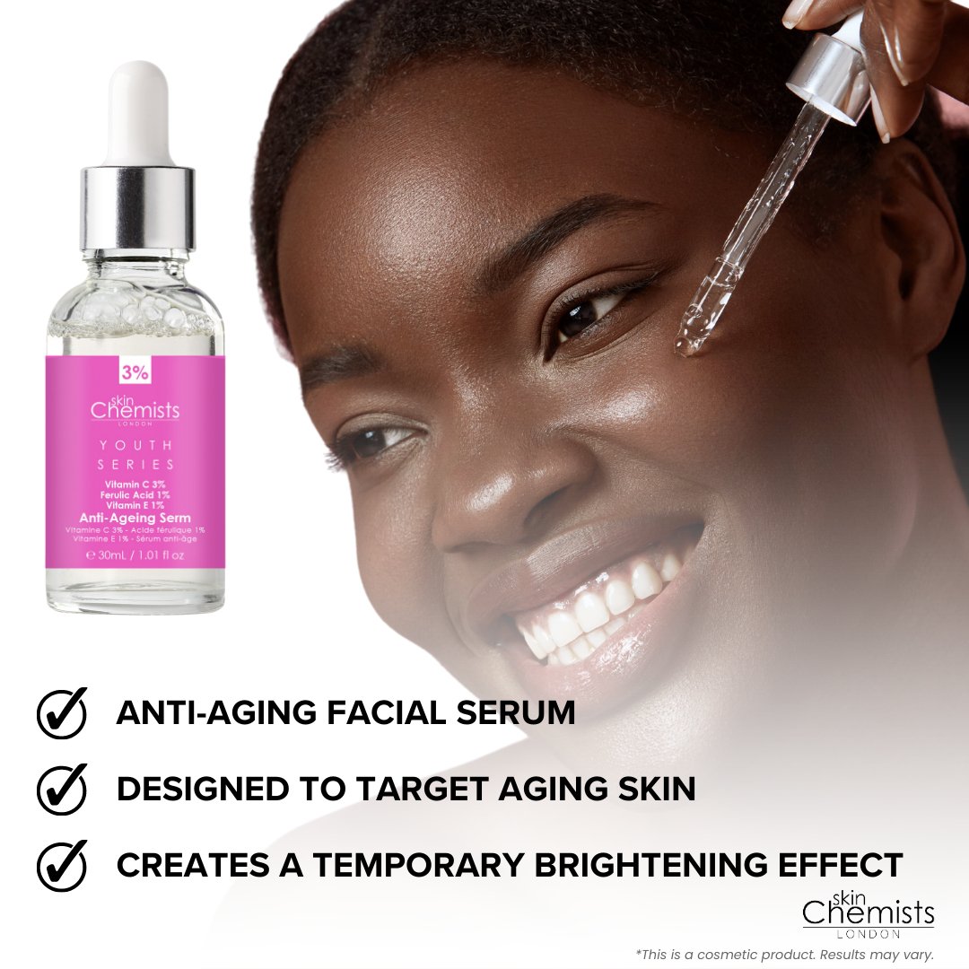 skinChemists Anti-Ageing Serum Vitamin C 3%, Ferulic Acid 1%, Vitamin E 1% 30ml