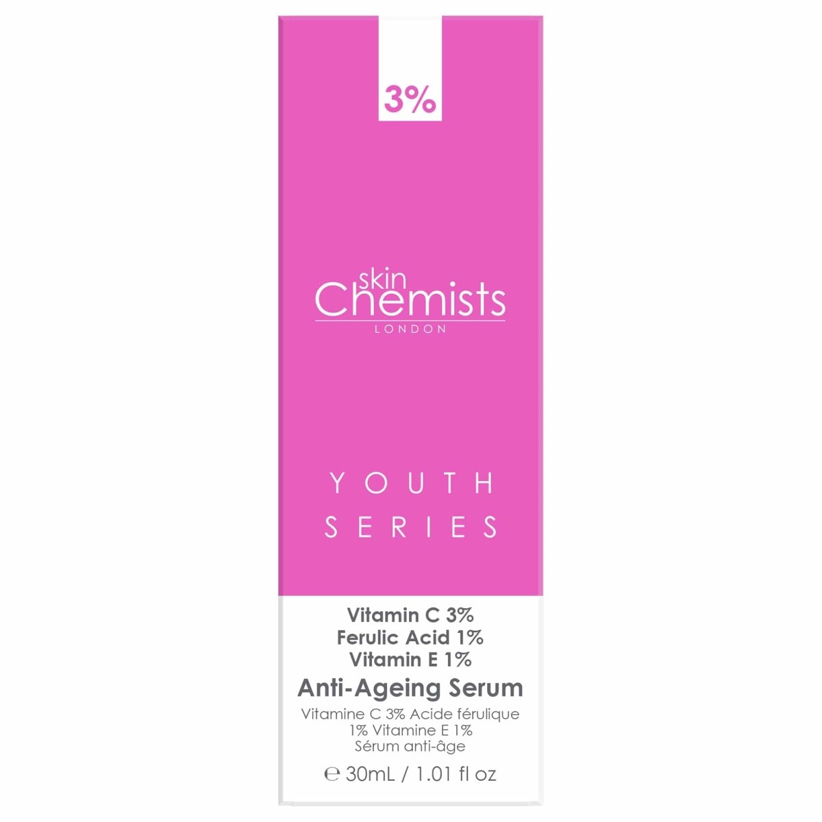 skinChemists Anti-Ageing Serum Vitamin C 3%, Ferulic Acid 1%, Vitamin E 1% 30ml
