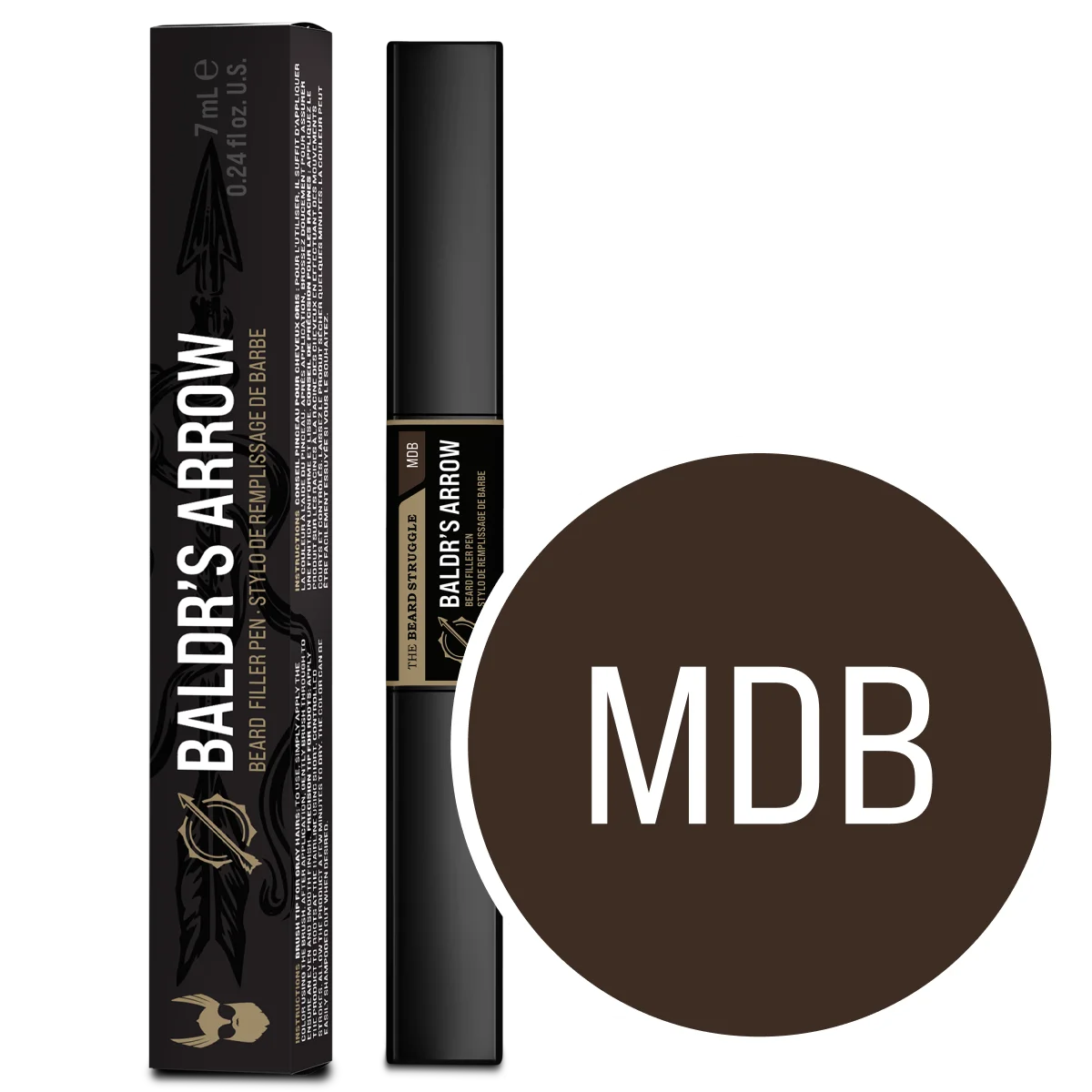 Beard pen medium brown shade