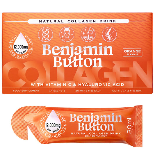 Benjamin Button 12,000mg Marine Collagen Liquid Sachets Orange 30ml x14