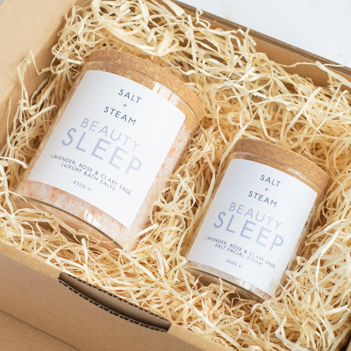 Salt + Steam Bathing Beauty gift set with bath salts and facial steam