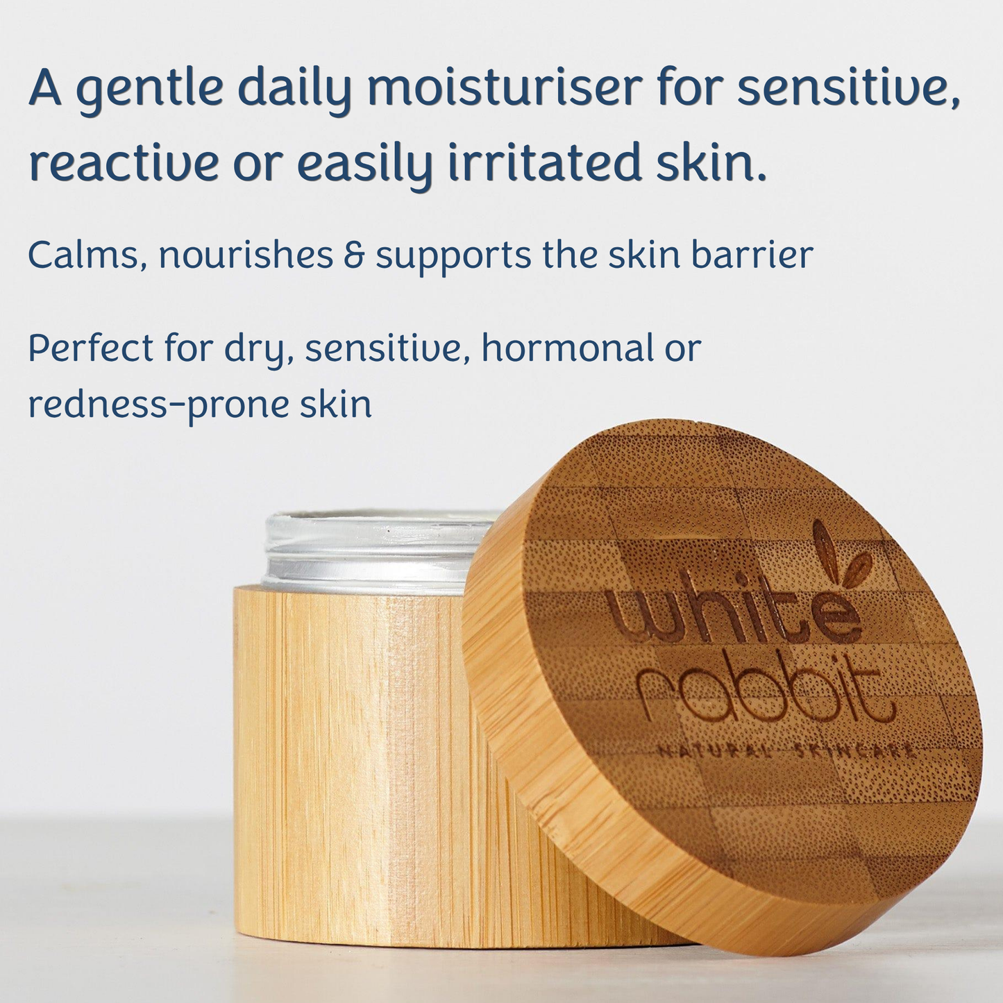 Wooden container with a white lid featuring the 'White Rabbit' brand on a light background.