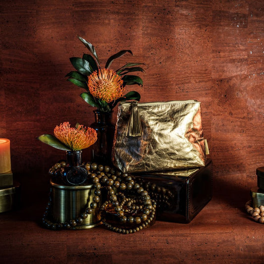 Copper Cosmetics Bag in Washable Paper