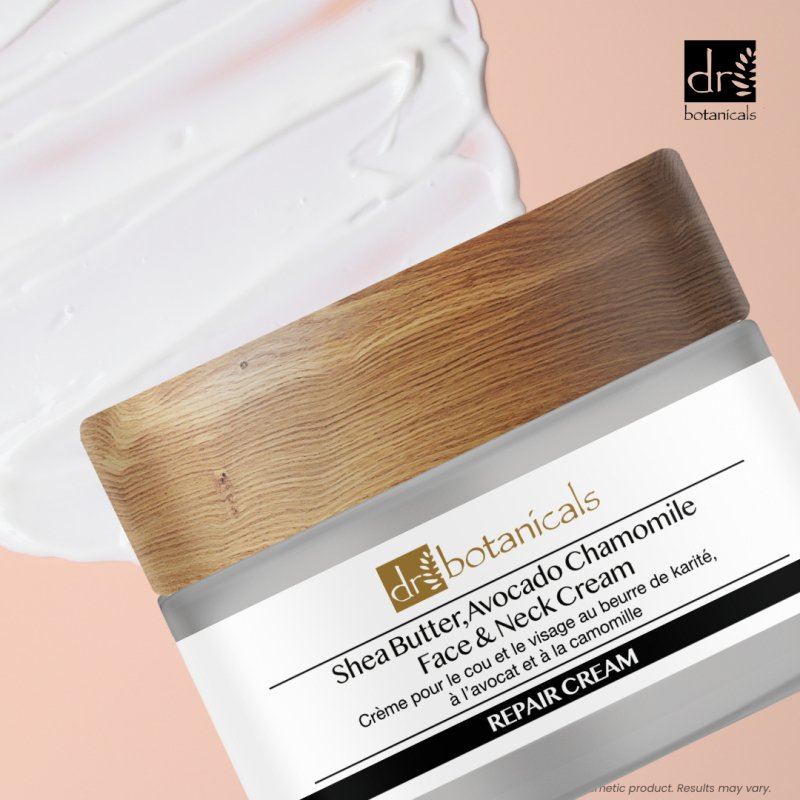Shea Butter Avocado Chamomile Face & Neck Cream packaging with visible brand logo.