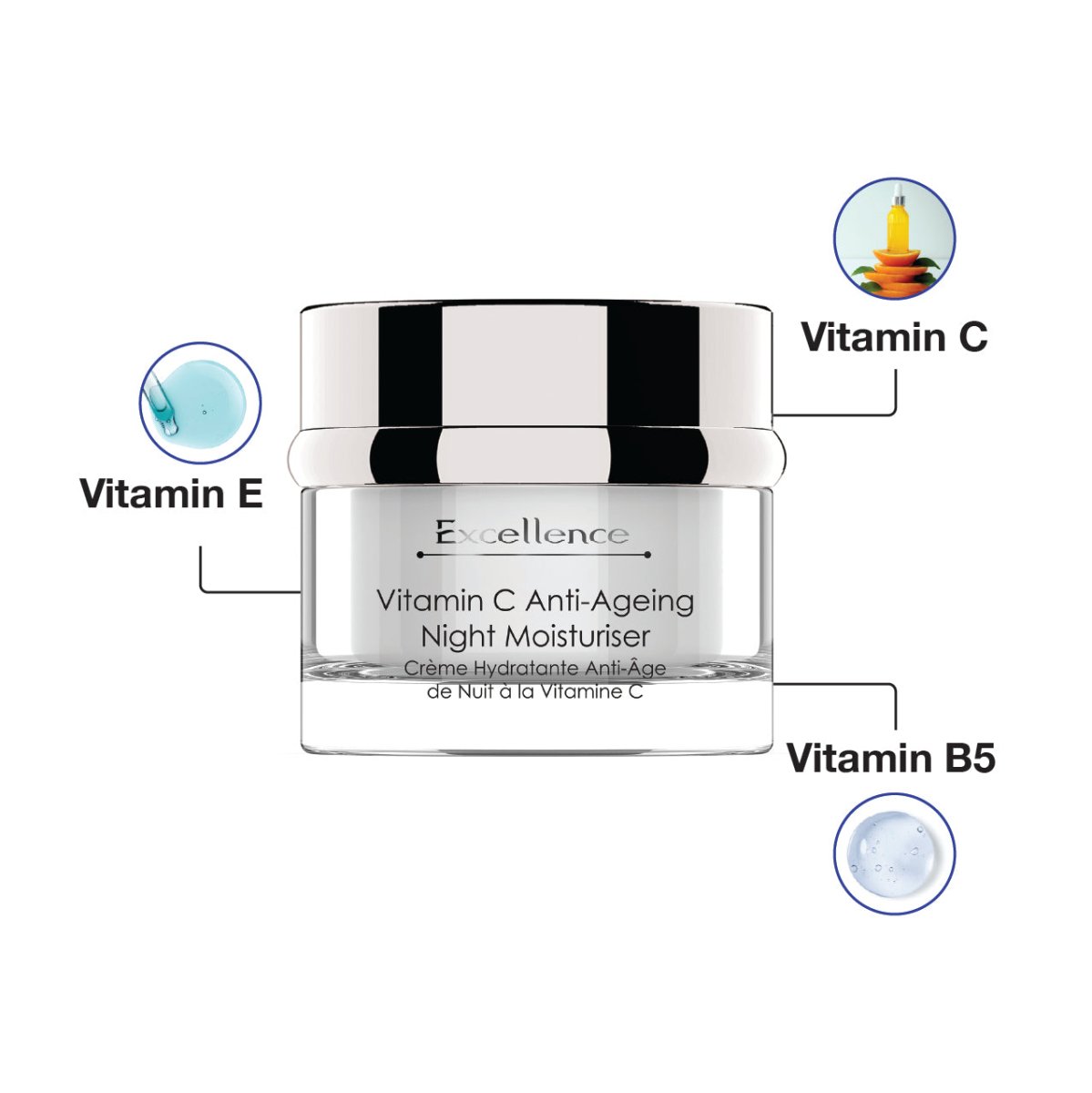 skinChemists Excellence Vitamin C Anti-Ageing Night Moisturiser 50ml