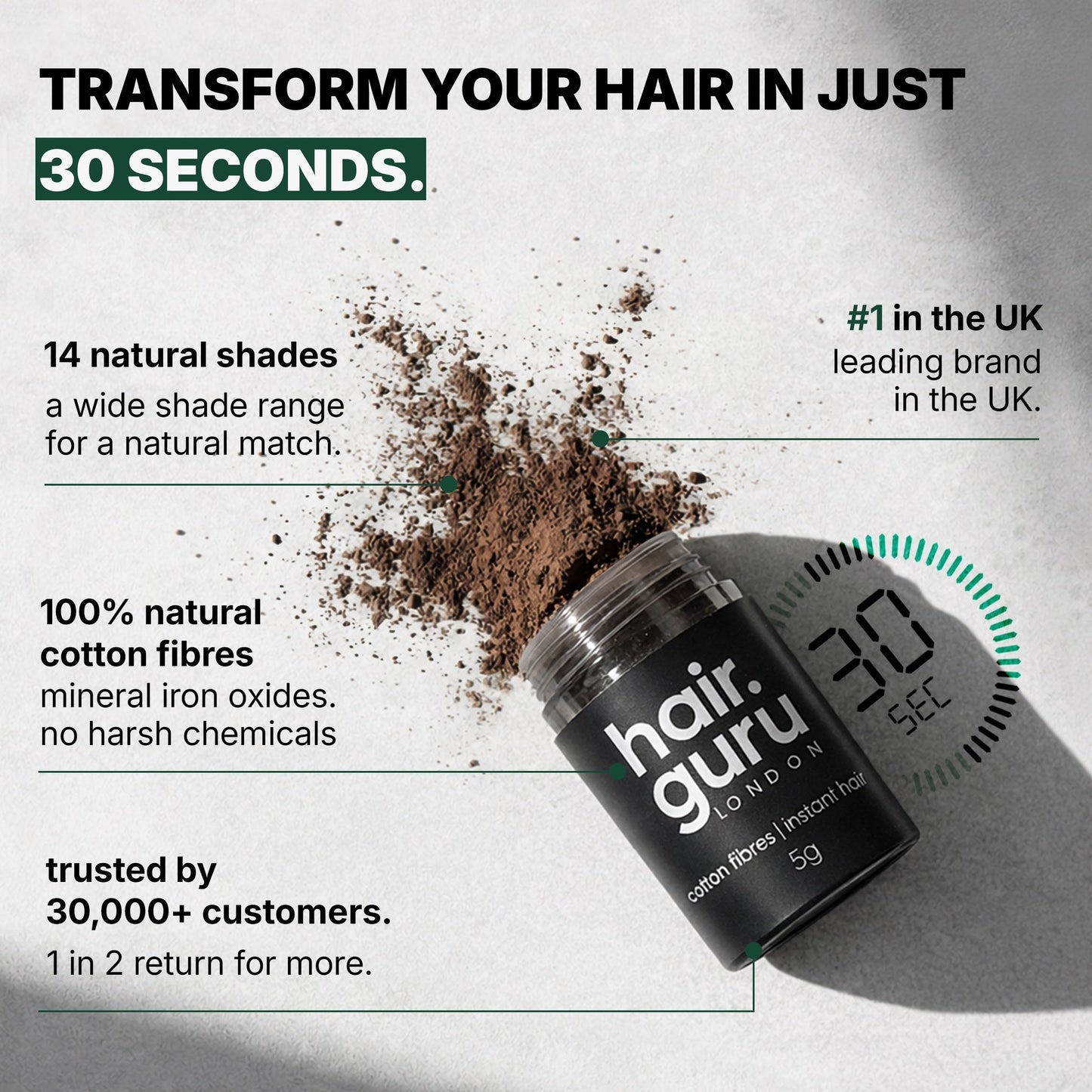 Sample Size Hair Thickening Fibres 5g