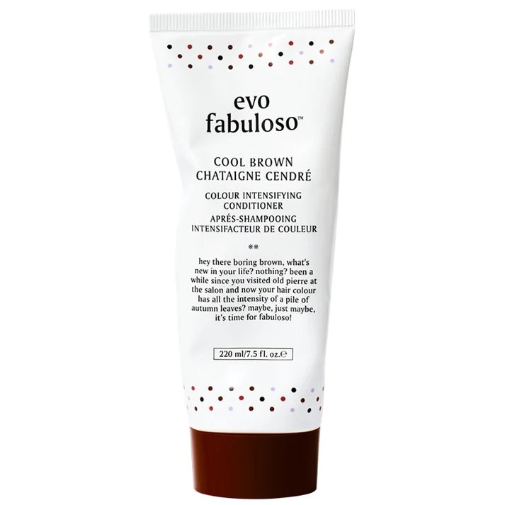 A tube of Cool Brown EVO Fabuloso Colour Boosting Treatment on a white background.