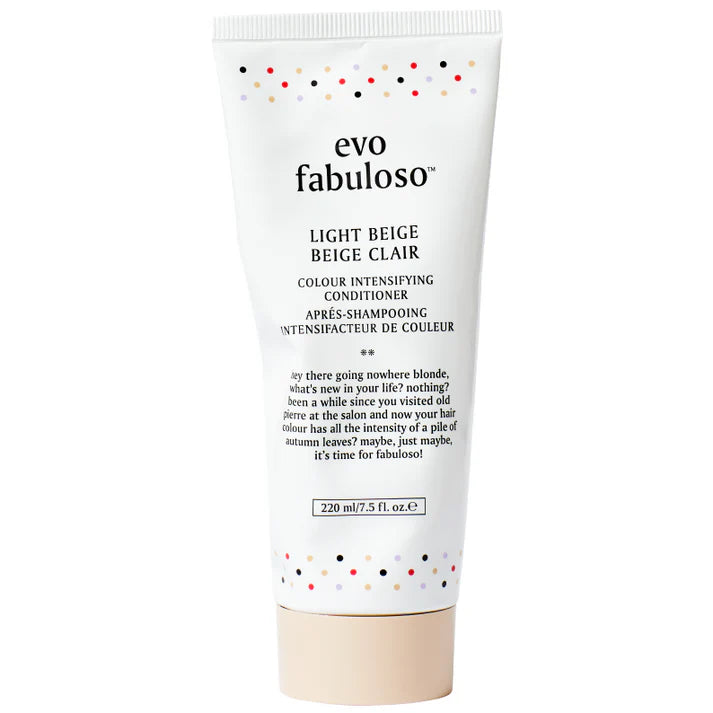 A tube of Light Beige EVO Fabuloso Colour Boosting Treatment on a white background.