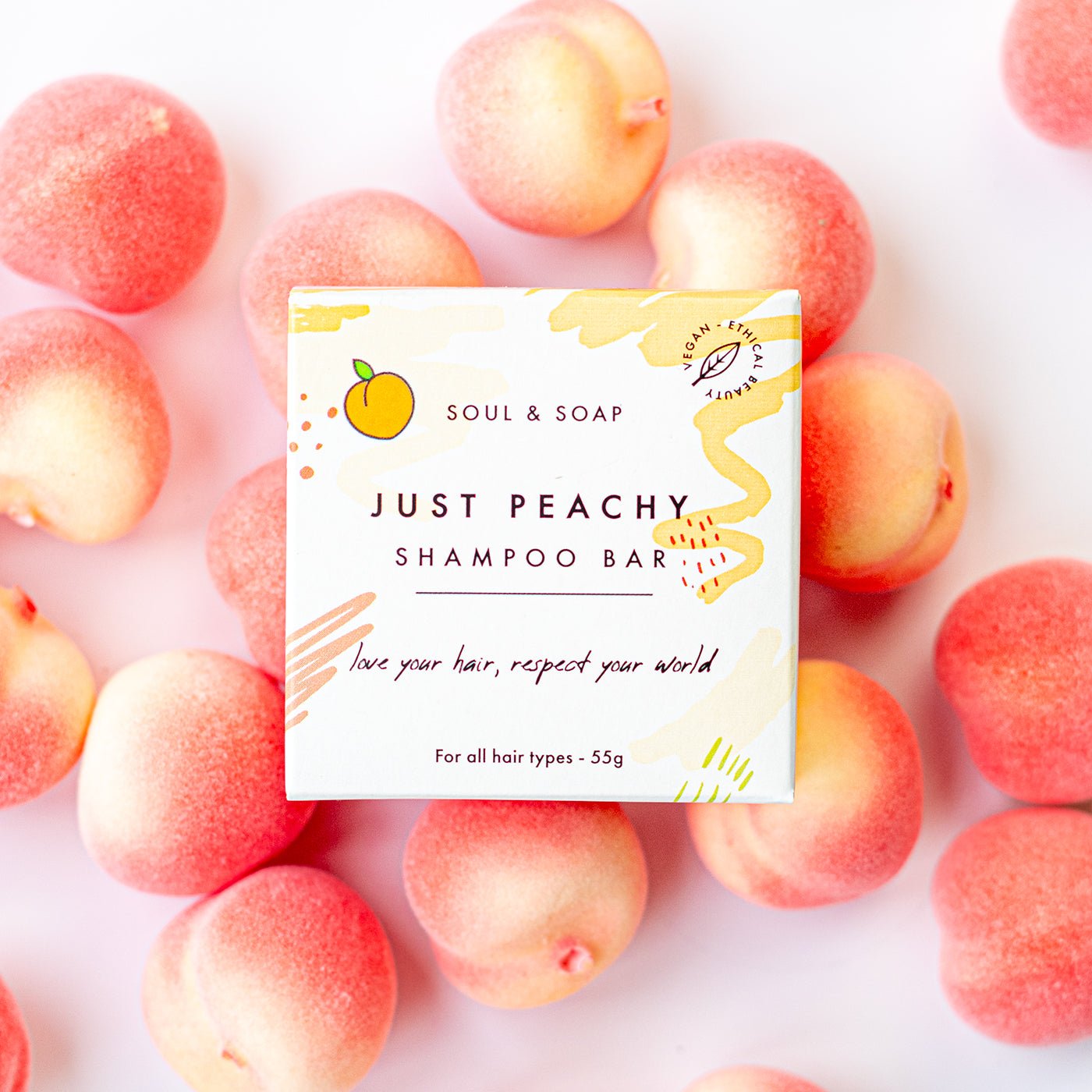 Soul and Soap Just Peachy Solid Shampoo Bar 55g