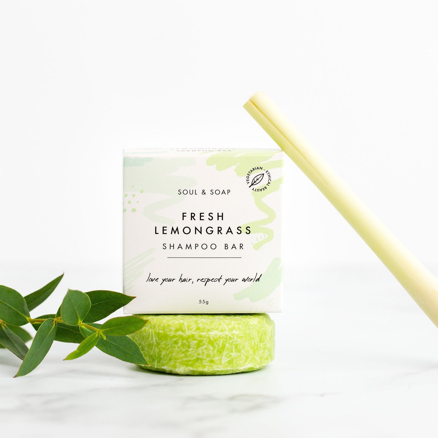 Soul and Soap Lemongrass Solid Shampoo Bar 55g