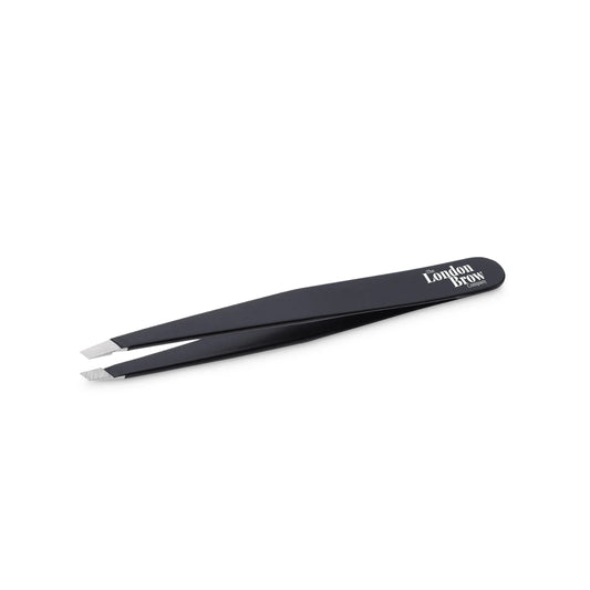 London Brow Precision Slanted Brow Tweezers — Black