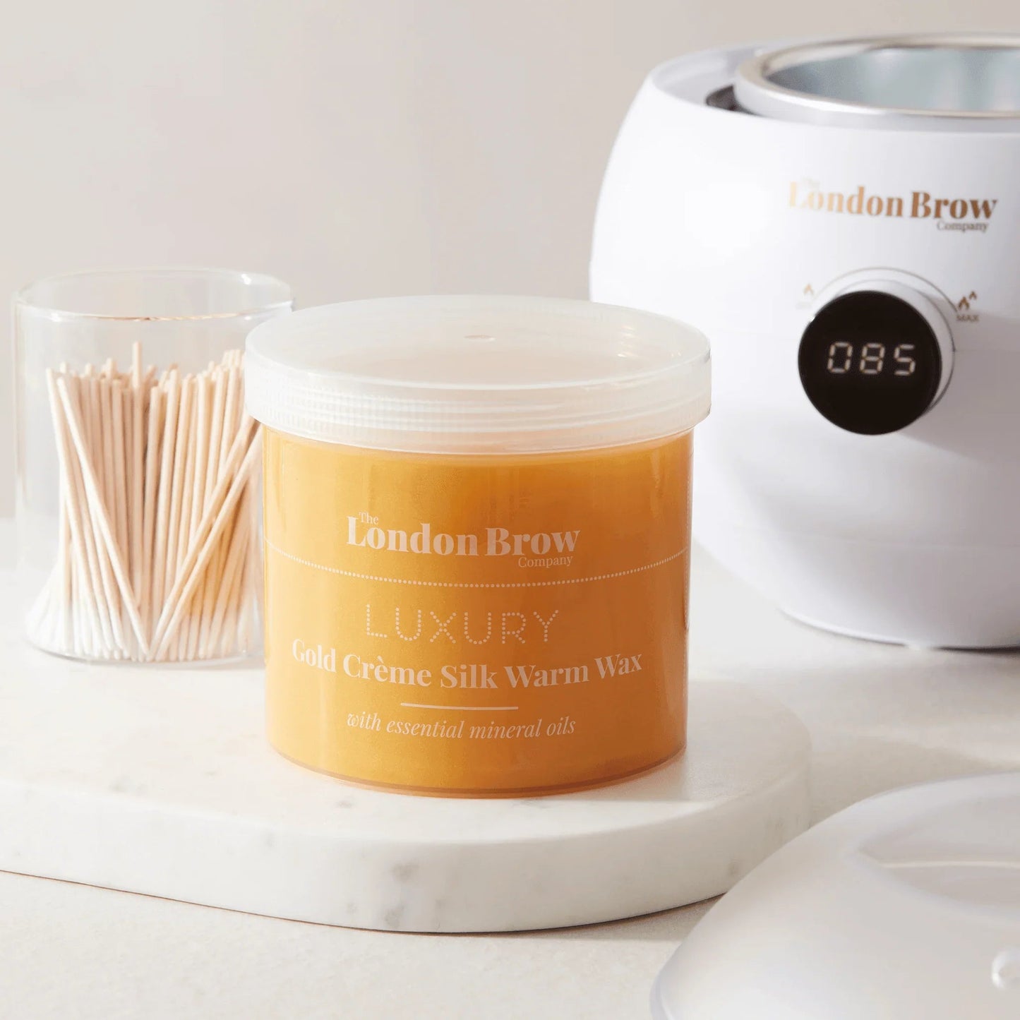 London Brow Luxury Silk Warm Wax Metallic Gold 450g