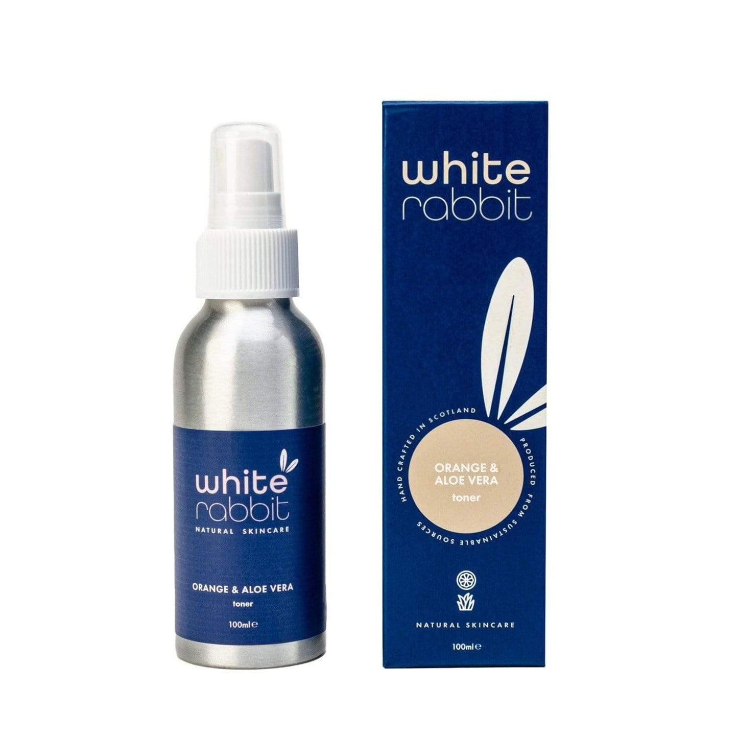 White Rabbit skincare bottle and packaging on a white background