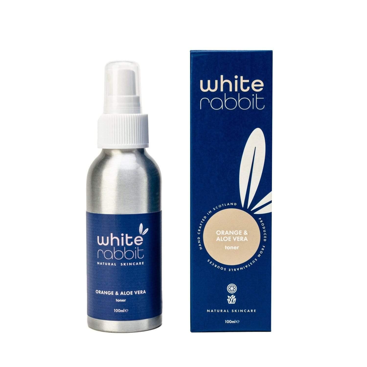 White Rabbit skincare bottle and packaging on a white background