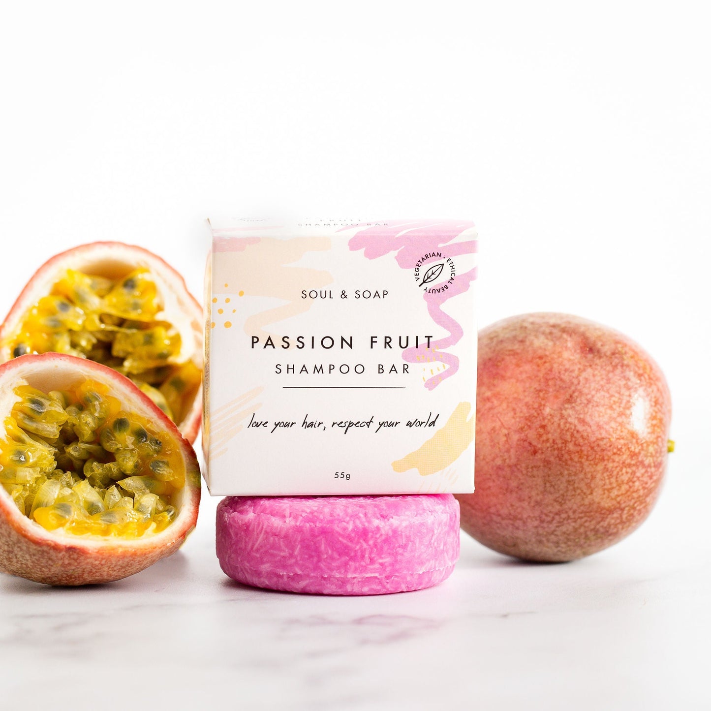 Soul and Soap Passion Fruit Solid Shampoo Bar 55g