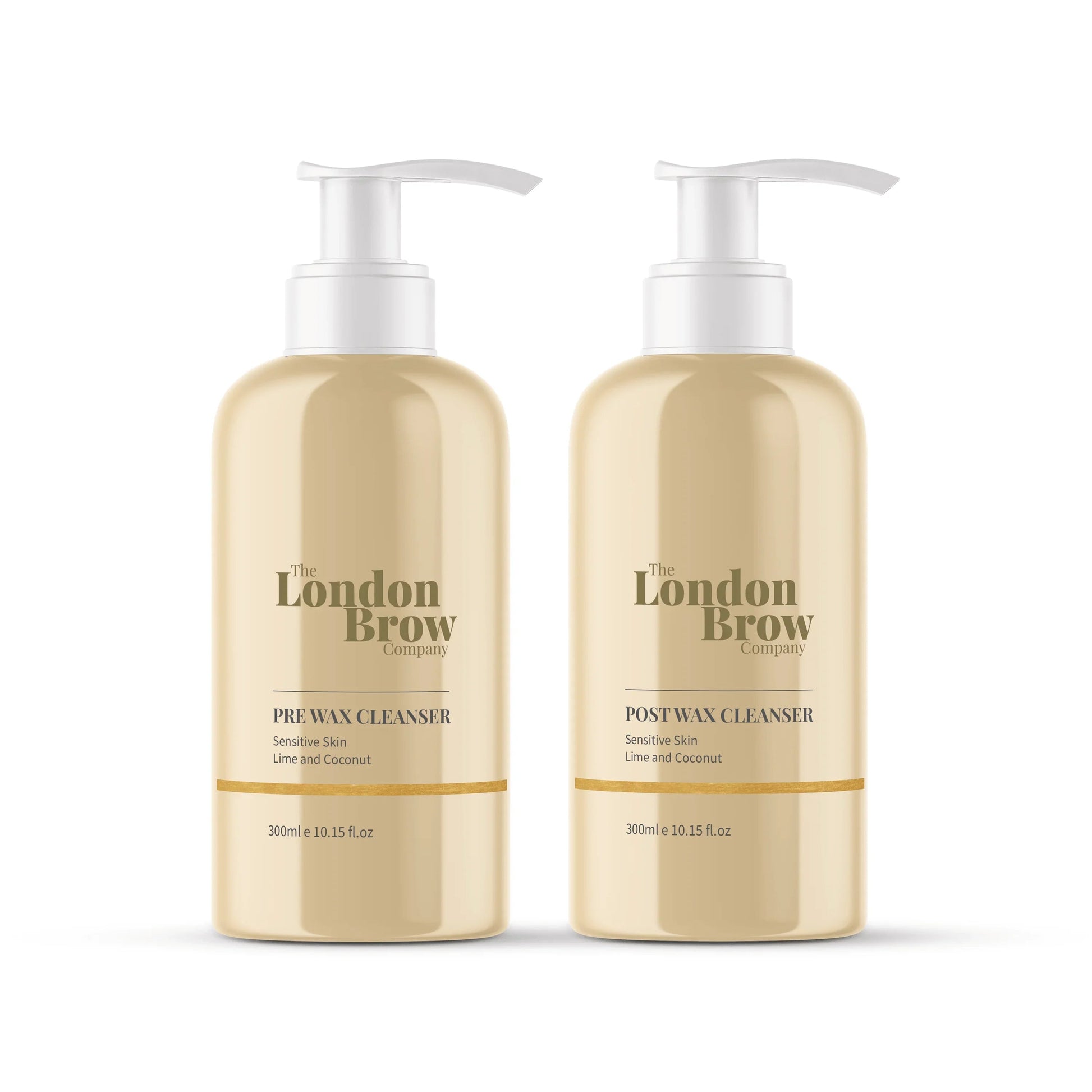 Two bottles of The London Brow Company cleansers on a white background