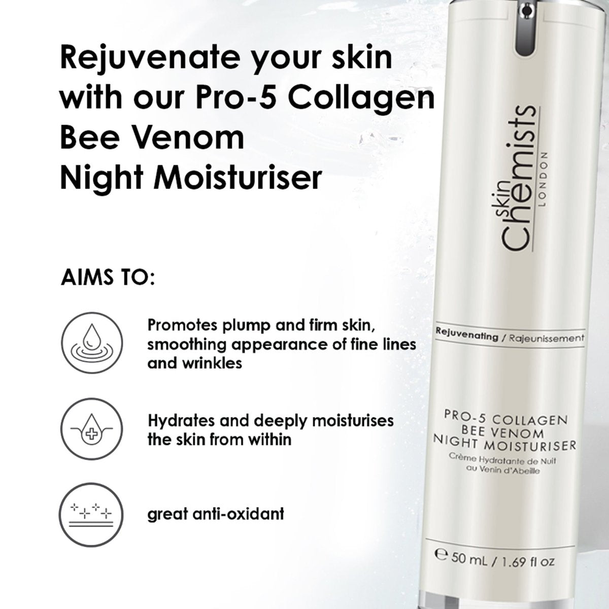 skinChemists Pro-5 Collagen Bee Venom Night Moisturiser 50ml
