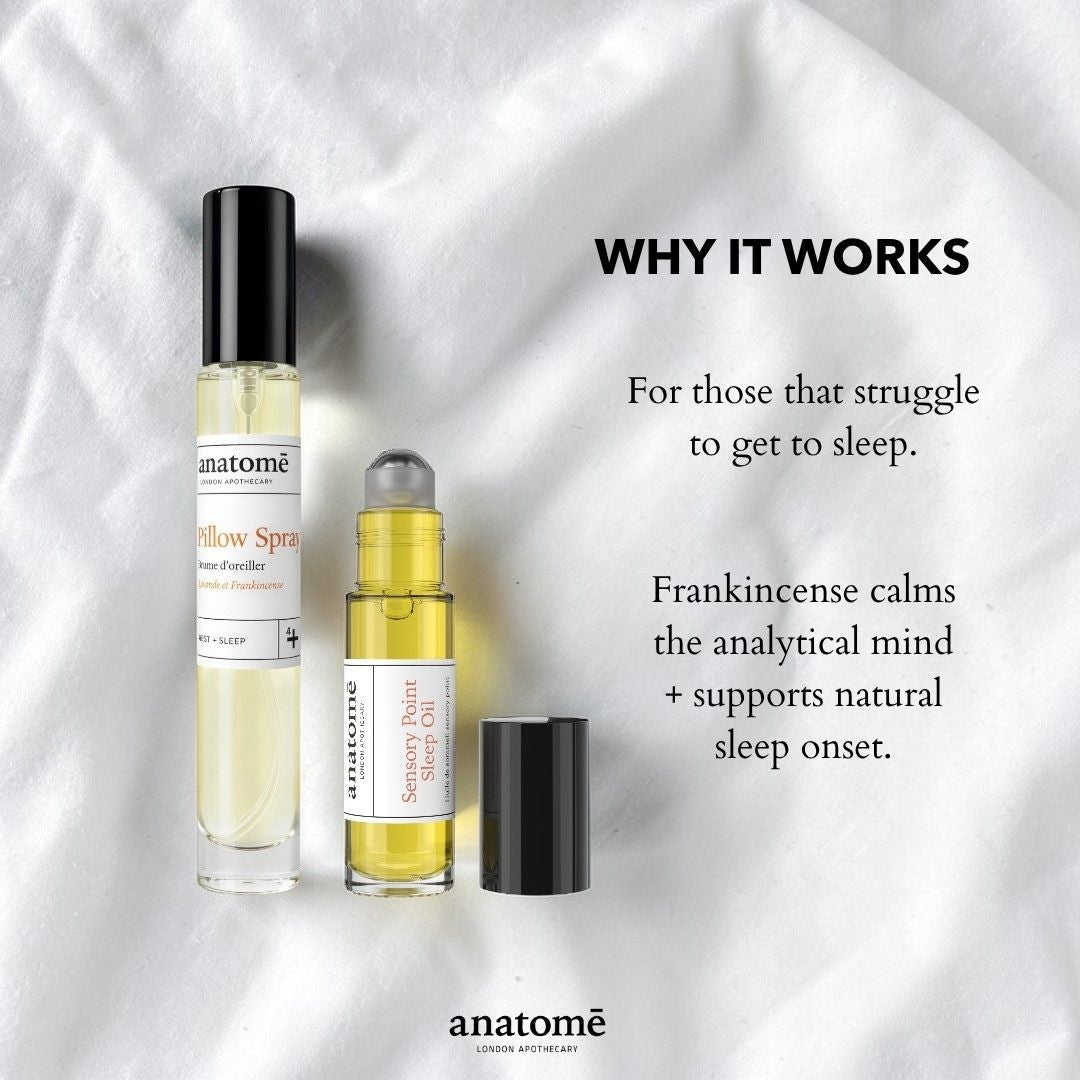 Anatomé sleep aid products on a white background with text explaining their benefits.
