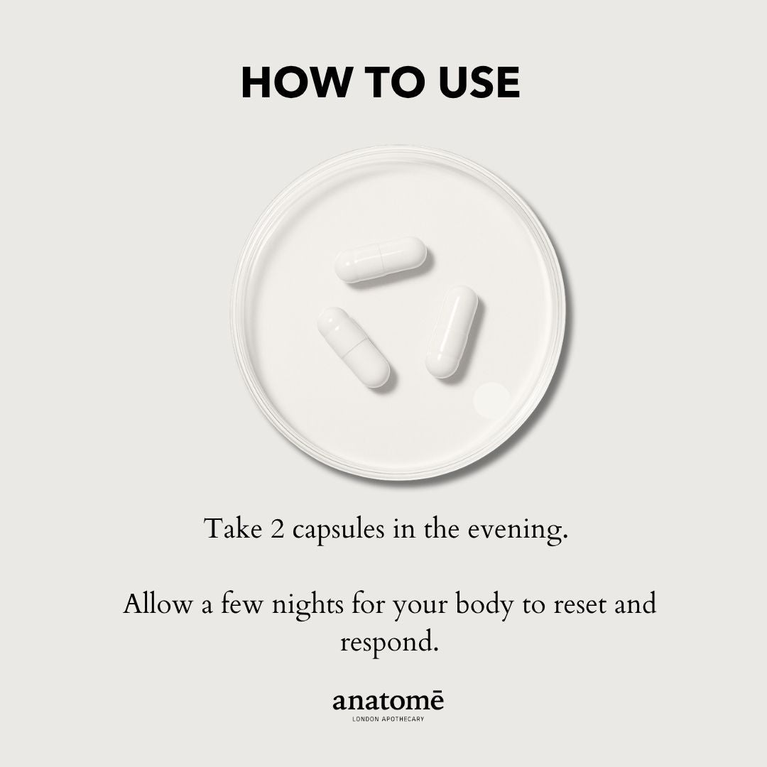 Instructions for using capsules with a minimalistic design on a light grey background.